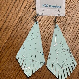 Mint Green Fringe Earrings
